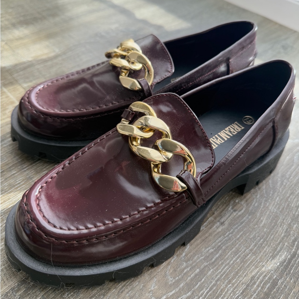 Burgandy Chunky Loafers